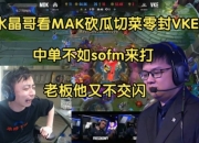 水晶哥看MDK砍瓜切菜零封VKE：中单不如Sofm来打，老板他又不交闪